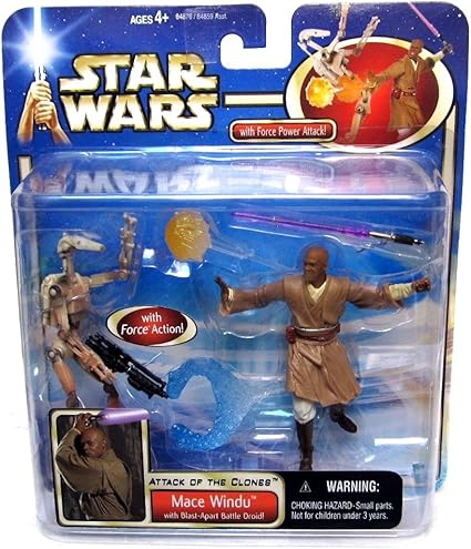 Star Wars: Episode 2 Deluxe Mace Windu with Battle Droid Action Figure