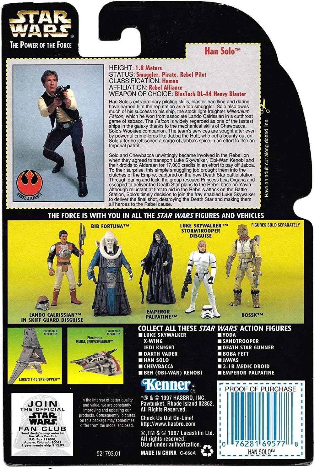 Star Wars Basic Figure Han Solo STARWARS The Power Of The Force