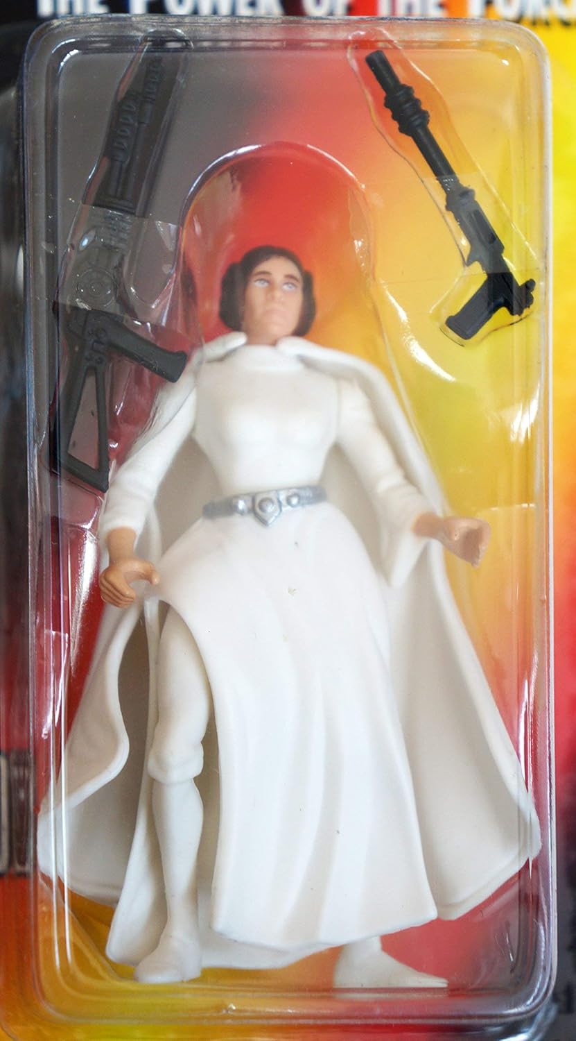 Star Wars Year 1995 The Power of the Force 4 Inch Tall Action Figure - Princess LEIA ORGANA with "Laser" Pistol and
