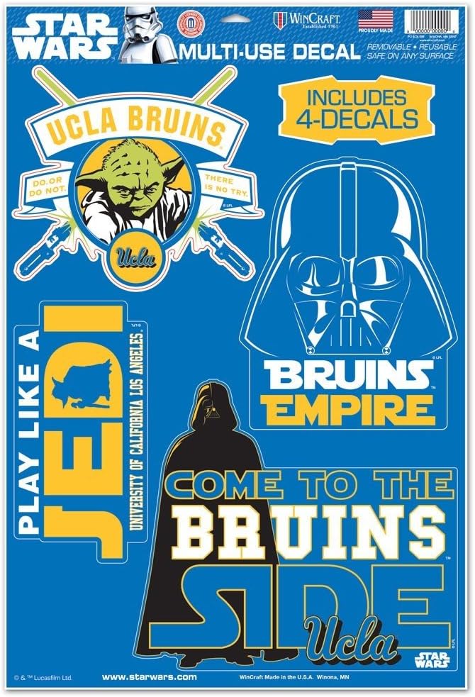 UCLA Bruins NCAA Star Wars Darth Vader Car Window Cling Decal Wincraft 156686
