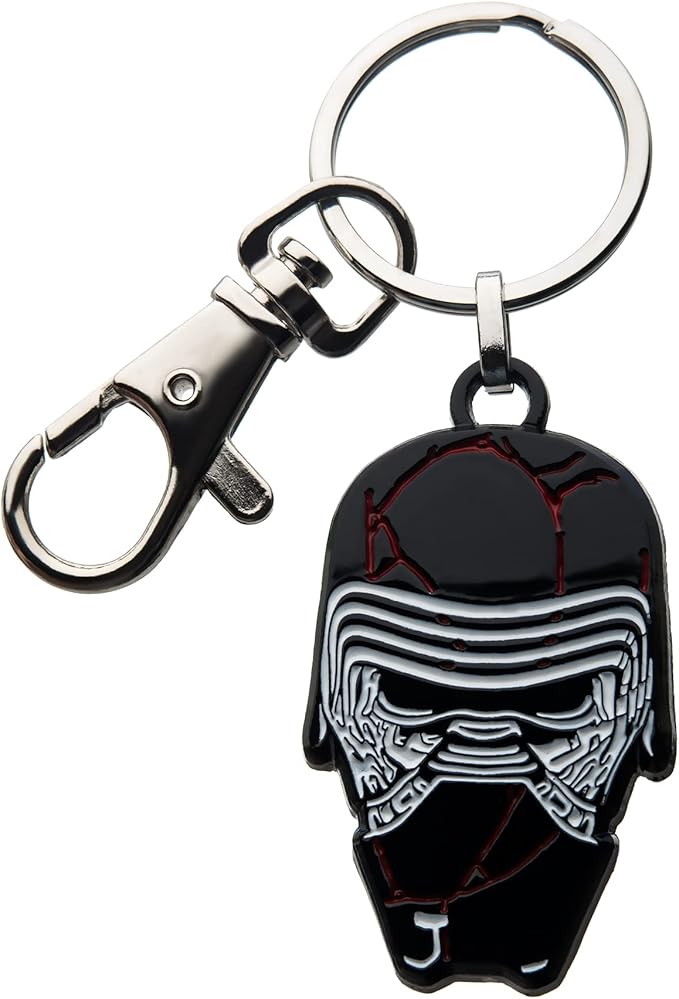 Star Wars: The Rise of Skywalker, Unisex Adult, Star Wars Episode 9 Kylo Ren Broken Mask With Stainless Steel Key Chain, Silver, Black, One Size