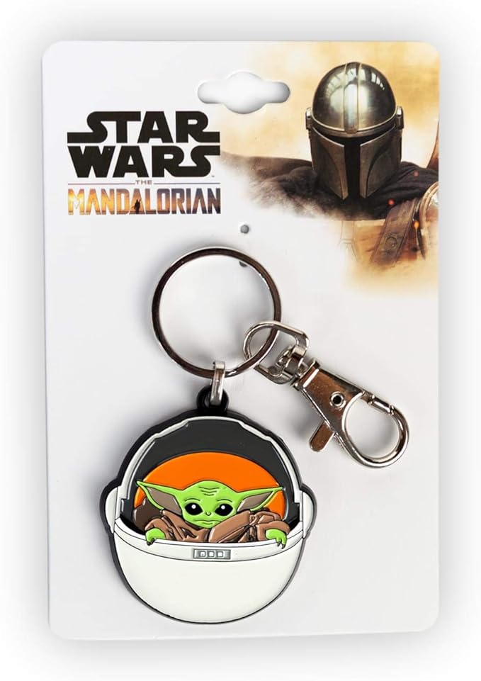 SalesOne Star Wars: The Mandalorian The Child Collector Keychain Pendant | Official Star Wars Collector Enamel Pendant Keychain | Baby Yodyne Carriage | Size 1.5 inches