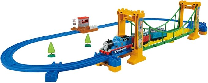 TAKARA TOMY "Plarail Thomas the Tank Engine Wobble Suspension Bridge Set" Train Train Toy for Boys Ages 3 and Up Passes Toy Safety Standards ST Mark Certification PLARAIL
