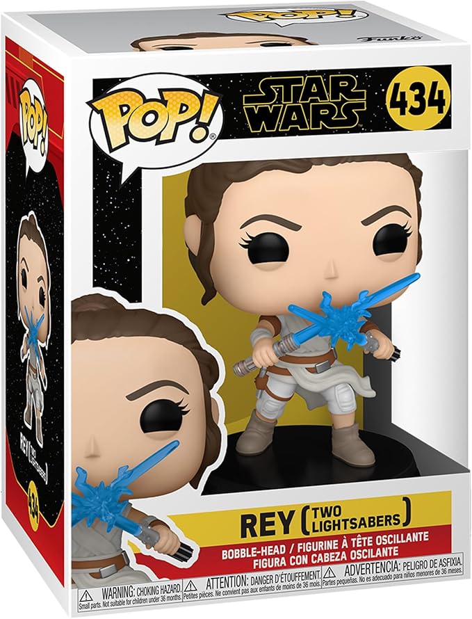 Star Wars Episode 9 Rey Lightsaber Figure Funko POP! The Rise of the Skywalker SWEp9 Rey w/2 Light Sabers Star Wars Funko