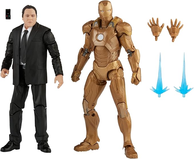 Hasbro Marvel Legends Series Action Toys 2 Pack Happy Hogan and Iron Man Mark 21 Infinity Saga Characters Premium Design 2 Figures and 5 Accessories Multicolor (F0191)