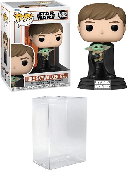 Funko Pop! Star Wars: Mandalorian- Luke with Child Bundled with EcoTEK Pop Protector