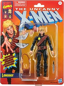 Marvel Hasbro Legends Series X-Men Longshot 6" Action Figure Toy Accessory 4 Pieces F3977 Multicolor