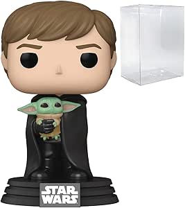 Star Wars: The Mandalorian - Luke Skywalker and Grogu Funko Pop! Vinyl Figure (Includes Compatible Pop Box Protector Case)