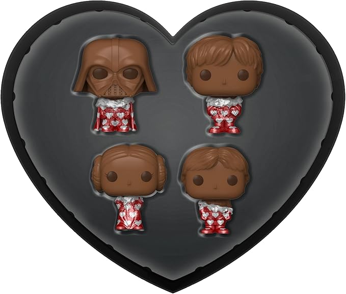 Funko Pocket POP! Star Wars Valentine Box 4 Pack - Darth Vader - (Chocolate) - Keychain - Collectible Vinyl Mini Figure Novelty Keyring - Stocking Filler - Gift Idea - Official Merchandise - Movie Fans