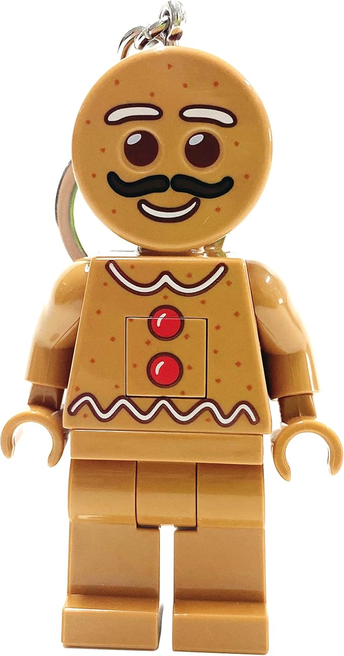 IQ Iconic Gingerbread Man Keychain LED Keychain Light Block Toy Doll Movable Joints Mini Figure
