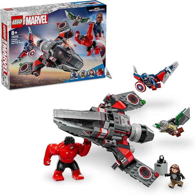 LEGO Marvel Captain America and Red Hulk Battle Toy Birthday Present Block Boys Girls Children 8 Years Old 9 Years Old 10 Years Old Elementary School Marvel Goods Figure 76292