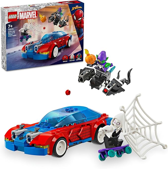 LEGO Super Heroes Spider-Man's Race Car and Venomized Green Goblin Showdown Toy Toy Present Birthday Block Christmas Boys Girls Children 7 Years Old 8 Years Old 9 Years Old Elementary School Marvel Goods Figure 76279