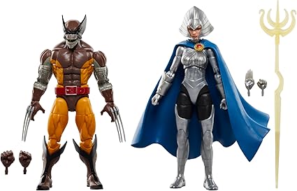 Hasbro Marvel Legends Series Wolverine and Lilandra Nelamani, 50th Anniversary Comic Collection 6 inch (15 cm) Action Figure Set of 2 F9034 Authentic Product