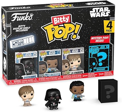 Funko Pop Bitty: Star Wars - Darth Vader, Lando Calisian, Luke Skywalker, Yoda, Mystery Chase Figures - (Style May Vary), Surprise Mystery Minifigure - 0.9" (2.2cm)