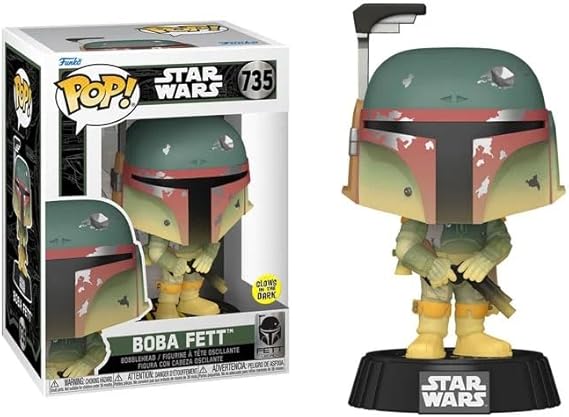 Funko Fett Legacy + Pop Protector: Star Wars Pop! Vinyl Figure (Gift Set with ToyBop Branded Box Protector Collector Case) (Boba Fett Glow in the Dark Blaster #735/82723)