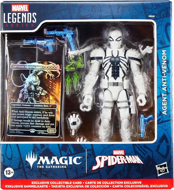 Hasbro Marvel Legends Series "Magic: The Gathering" Agent Anti-Venom, 15 cm Spider-Man Action Figure Toy + Limited Edition Foil Collectible Card Game Trading Card G0640 Genuine Product
