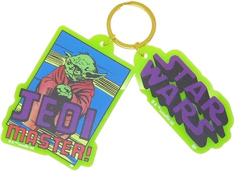 Small Planet Star Wars Color Acrylic Keychain Yoda/Comic