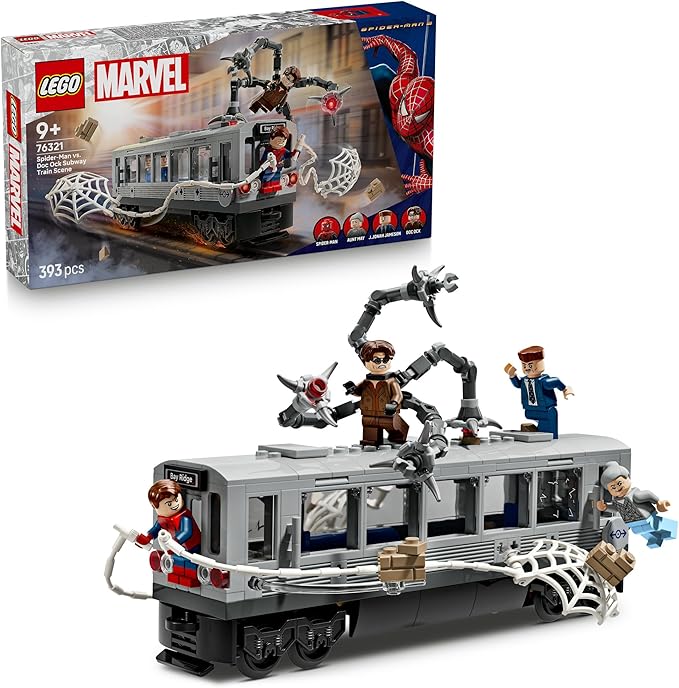 LEGO Marvel Spider-Man vs. Doctor Octopus Subway Edition Toy Birthday Present Block Boys Girls Children 9 Years Old 10 Years Old 11 Years Old Elementary School Marvel Goods Figure Battle Robot 76321