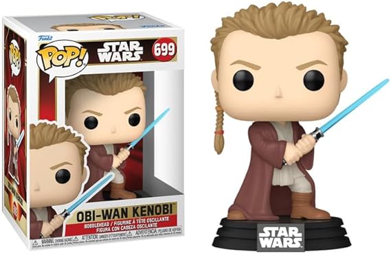 Funko OBI-WAN Young Padawan + Pop Protector Star Wars Episode 1 The Phantom Menace 25th Anniversary Pop! Movie Figure (Gift Set with Toybop Brand Box Protector Case)