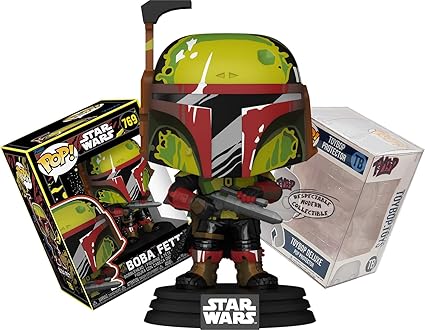 Funko Boba Fett Book (Retro with Helmet and Blaster) + Pop Protector: Star Wars Pop! Vinyl Figure (Gift Set with ToyBop Brand Box Protector Case)
