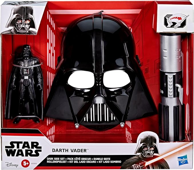 Dark Side Darth Vader Pack, Red Lightsaber, Darth Vader Mask and 15cm Figure, Accessories, Age 4, Star Wars