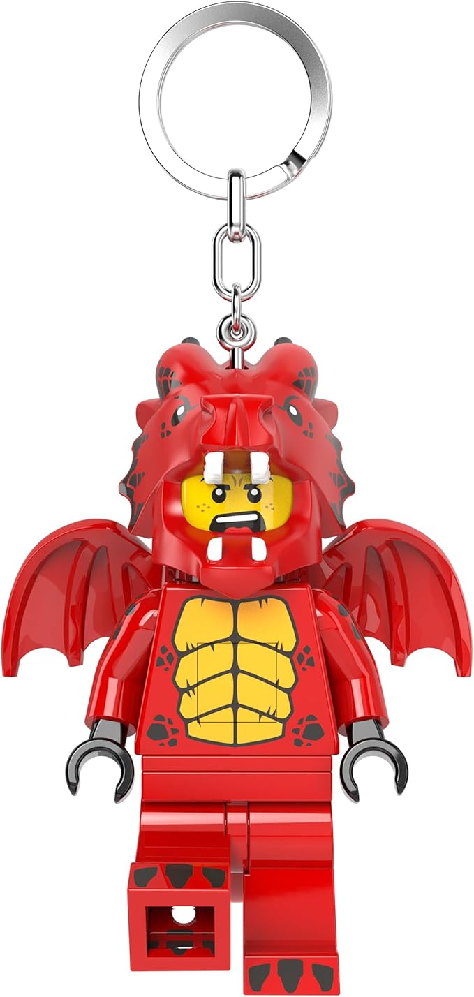 IQ Iconic Dragon Man Key Light Keychain LED Key Chain Light Block Toy Doll Movable Joints Mini Figure