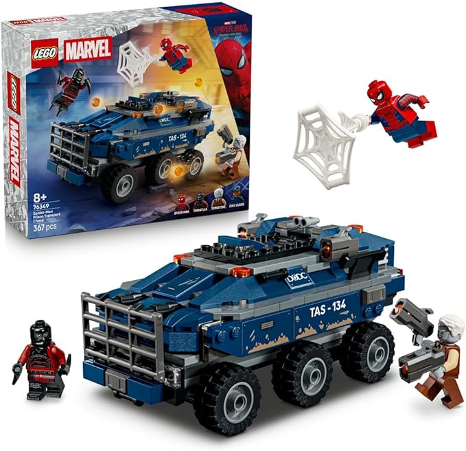 LEGO Marvel Spider-Man Convoy Chase Toy Birthday Present Block Boys Girls Children 8 Years 9 Years 10 Years Elementary School Marvel Goods Figure Battle Robot Pretend Play House 76349