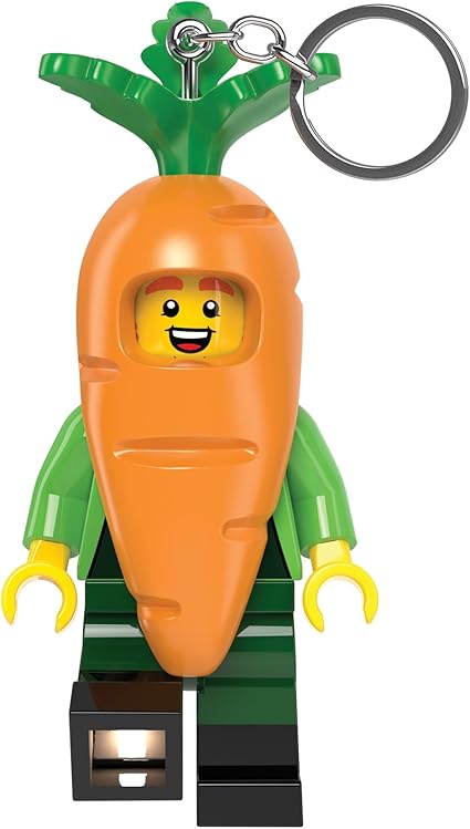IQ Iconic Carrot Mascot Guy Key Light Keychain LED Key Chain Light Block Toy Doll Movable Joints Mini Figure