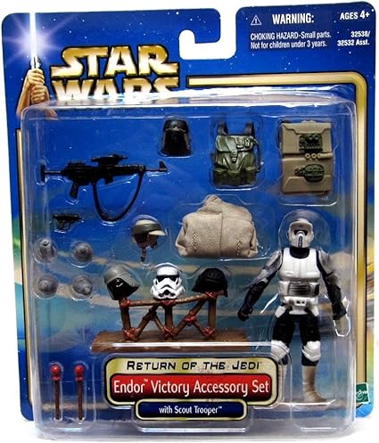 Directly imported from overseas, a must-see for enthusiasts! Star Wars Star Wars Star Wars Blue Saga - Endor Victory Accessory Set with Scout Trooper Genuine Popular Figure Christmas Not Released Hobby Rare Collection Jedi Sith [JOY]