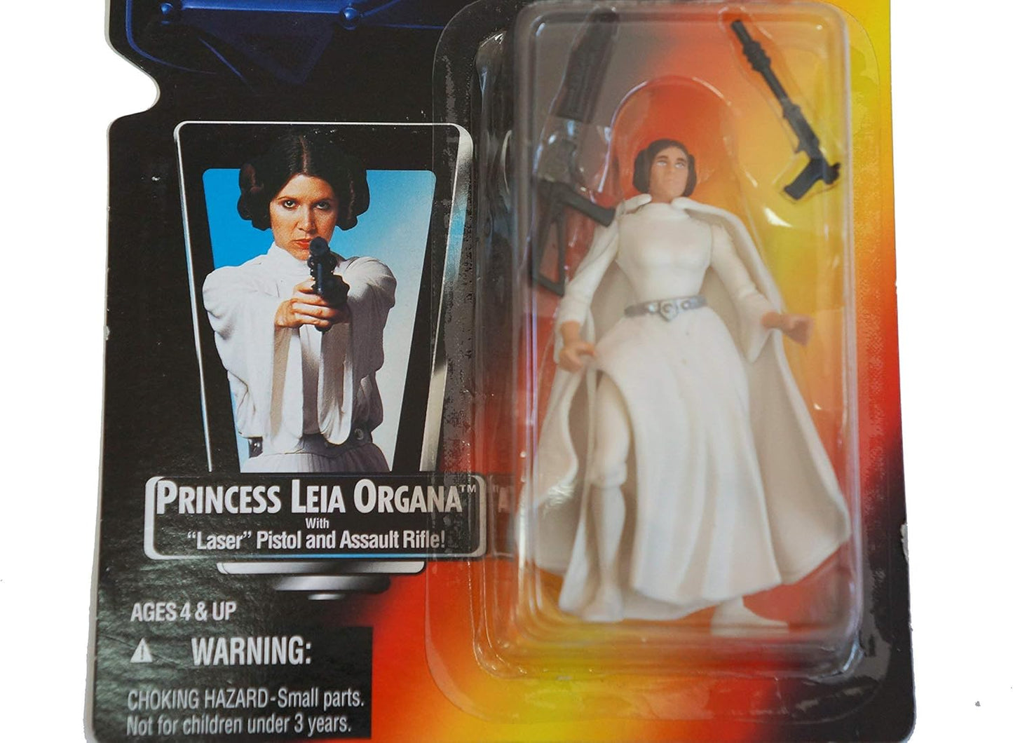Star Wars Year 1995 The Power of the Force 4 Inch Tall Action Figure - Princess LEIA ORGANA with "Laser" Pistol and