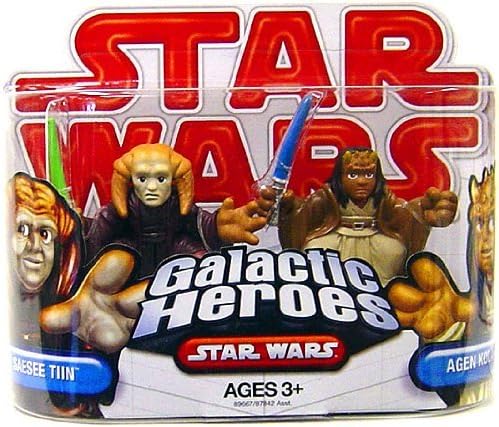 Directly imported from overseas, a must-see for enthusiasts! Star Wars Star Wars Star Wars 2009 Galactic Heroes 2-Pack Saesee Tiin and Agen Kolar Genuine Popular Figure Figure Christmas Unreleased Hobby Rare Collection Jedi Sith [JOY]