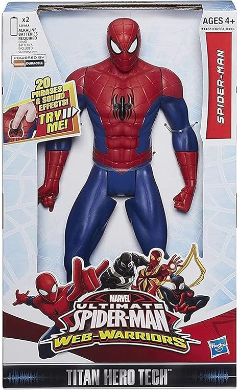 Marvel Ultimate Spider-Man Web Warriors Titan Hero Tech Electronic Spider-Man 12-Inch Figure [Parallel Import]