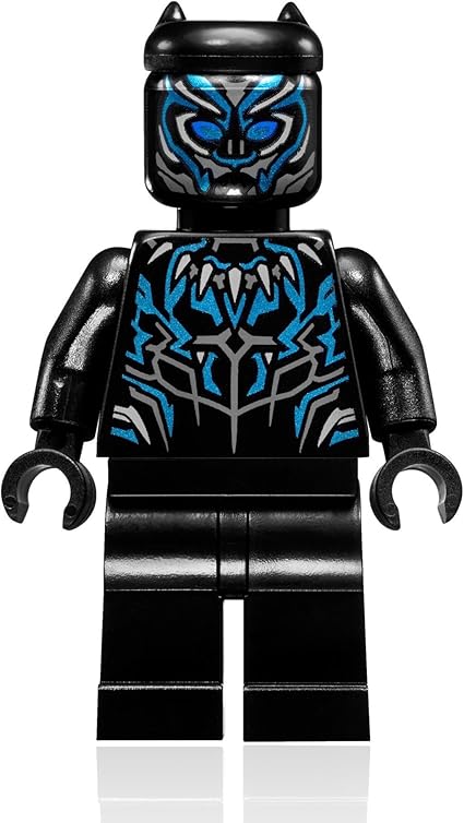 LEGO Marvel Super Heroes BLACK PANTHER Blue Stripes Minifigure