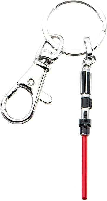 Star Wars Jewelry Unisex Adult Darth Vader Lightsaber Steel Key Chain, Silver/Red, One Size