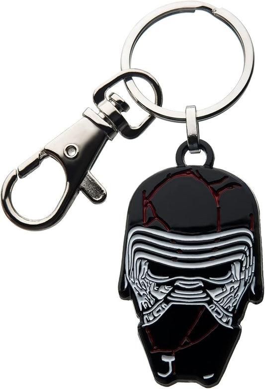 Star Wars: The Rise of Skywalker, Unisex Adult, Star Wars Episode 9 Kylo Ren Broken Mask With Stainless Steel Key Chain, Silver, Black, One Size