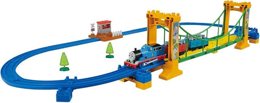 TAKARA TOMY "Plarail Thomas the Tank Engine Wobble Suspension Bridge Set" Train Train Toy for Boys Ages 3 and Up Passes Toy Safety Standards ST Mark Certification PLARAIL