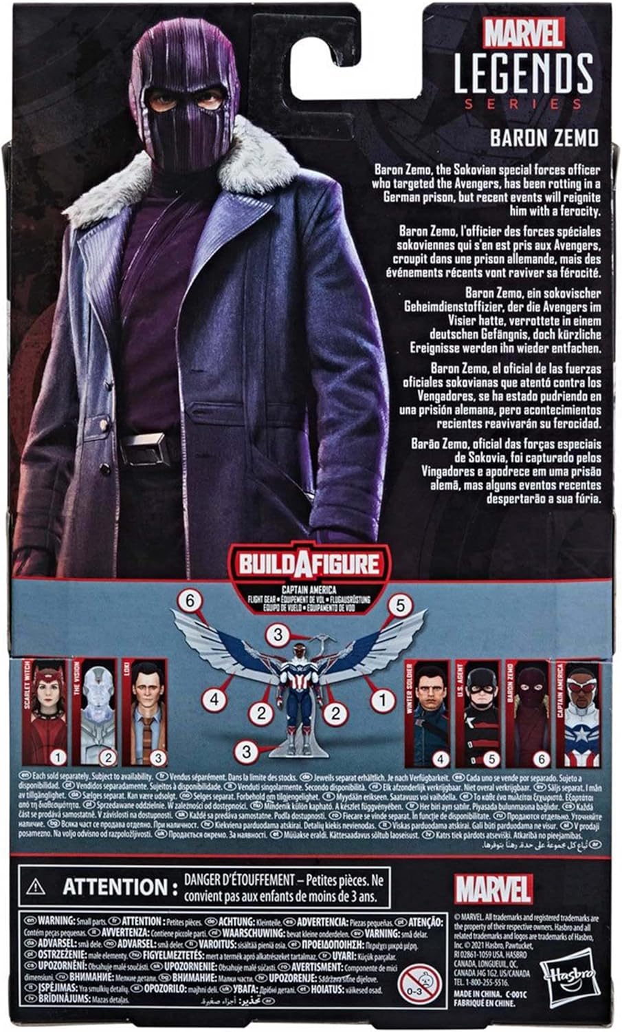 Hasbro MARVEL Marvel Legends Series Falcon & Winter Soldier Baron Zemo 6-inch Action Figure F0323 Genuine Build-A-Figure Parts Included