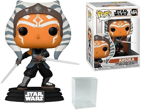 POP Star Wars: The Mandalorian - Ahsoka Tano with Lightsabers Funko Pop! Vinyl Figure #464 (Includes Compatible Pop Box Protector Case) 3.75"