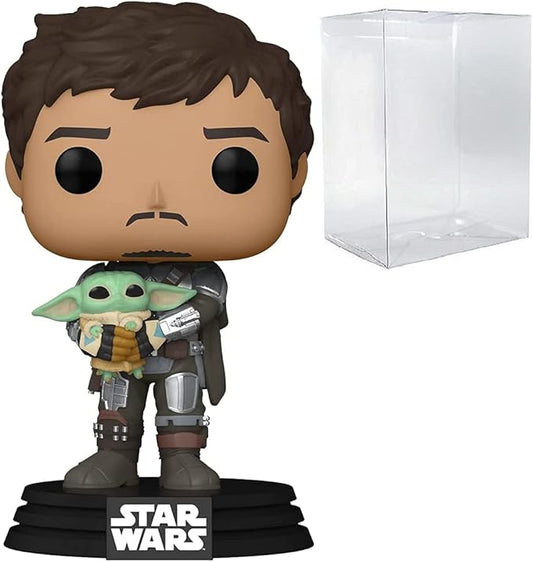 Star Wars: The Mandalorian - The Mandalorian (Din Djarrin) Holding Goo [Child] Pop! Vinyl Figure (Includes Compatible Pop Box Protector Case)