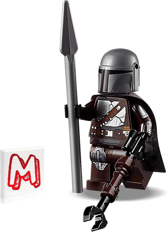 LEGO Star Wars The Mandalorian Din Djarin/Mando) Minifigure with Silver Beskar Armor and Cape