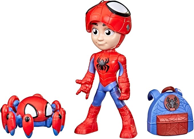 Spidey and His Amazing Friends Hasbro Marvel Hero Reveal 2-Pack 4-Inch Action Figure Mask Flip Feature Halloween Treat Bag Party Favors Perfect for Spider and Trace E 3+