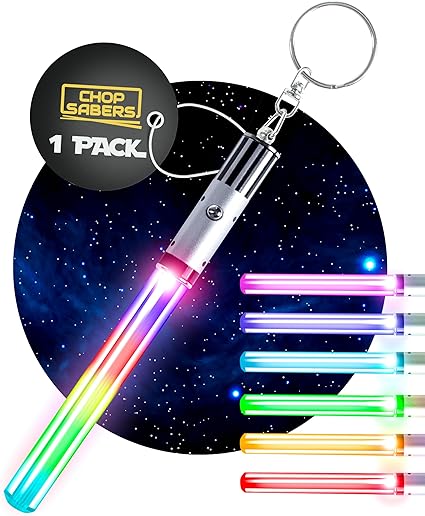 LIGHTSABER Keychain LED STAR WARS Glowing Light Up Saber 8 Color Changing Modes, 8 Color Changing Modes, Pocket