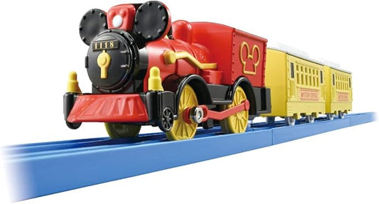 Takara Tomy Boys' "PLARAIL S-13 Mickey Mouse Poppo and Tank Engine" Train Train Toy 3 years old and up Passes toy safety standards ST Mark certification PLARAIL TAKARA TOMY