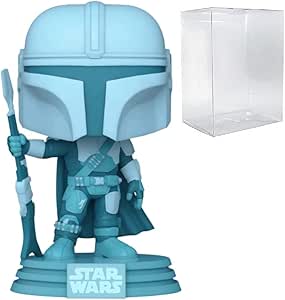 POP Star Wars The Mandalorian The Mandalorian Hologram Glow in the Dark Funko Vinyl Figure (Includes Compatible Box Protector Case)