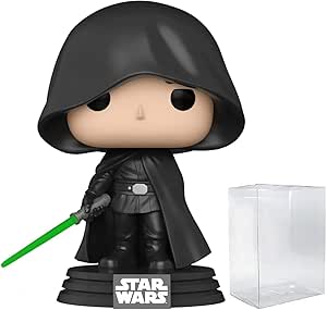 POP Star Wars: The Mandalorian - Luke Skywalker Glow in the Dark Funko Pop! Vinyl Figure (Includes Compatible Pop Box Protector Case), Multicolor, 3.75"