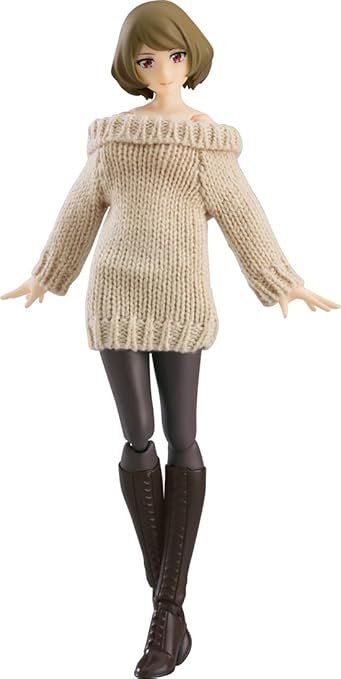 figma Styles Female Body [Chiaki] with Off Shoulder Sweater One Piece Coordination Non-Scale Plastic Painted Movable Figure 574