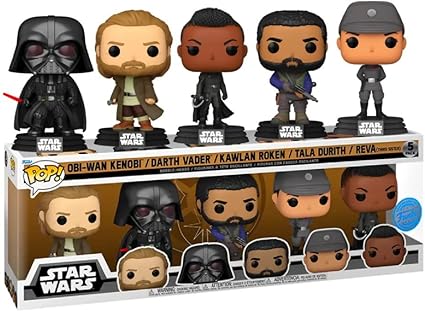 Funko Pop! Star Wars OBI-Wan Kenobi - Exclusive 5 Pack Includes OBI-Wan Kenobi, Darth Vader, Kawlan Roken, Tala Durith, Reva