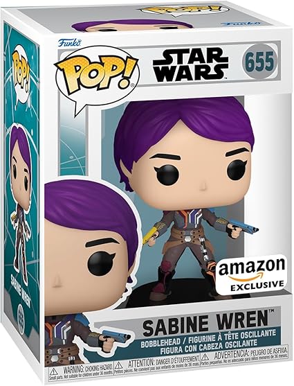 Funko Pop! Star Wars: Ahsoka TV - Sabine Wren - Si Illumina Al Buio - Star Wars Ahsoka - Esclusiva Amazon - Figura in Vinile da Collezione - Idea Regalo - Merchandising Ufficiale - TV Fans