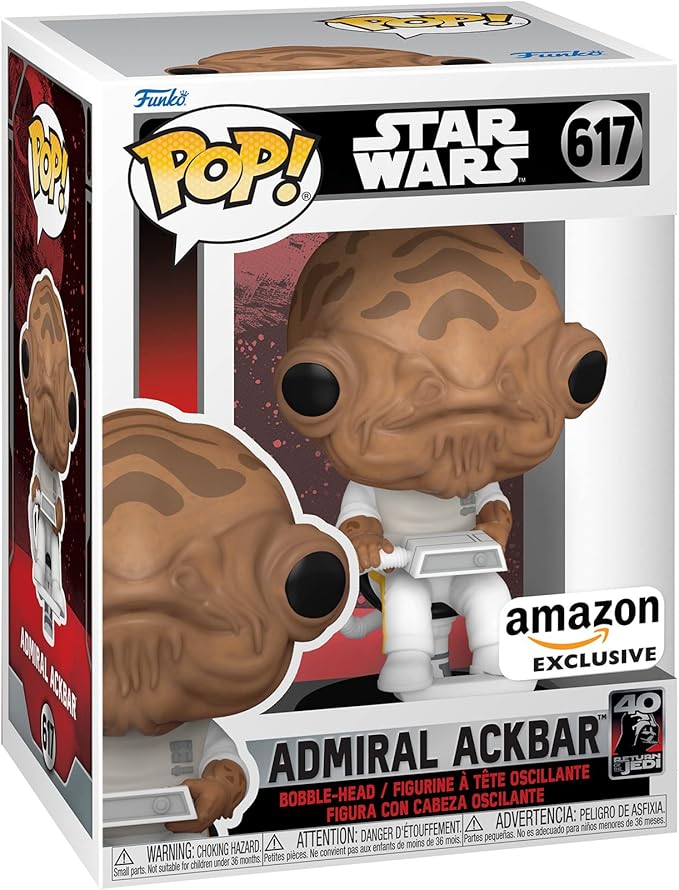 Funko POP! Star Wars: Admiral Ackbar - 1/6 Odds for Rare Chase Variantair - Amazon Exclusive - Collectable Vinyl Figure - Gift Idea - Official Merchandise - Toys for Kids & Adults - Movies Fans