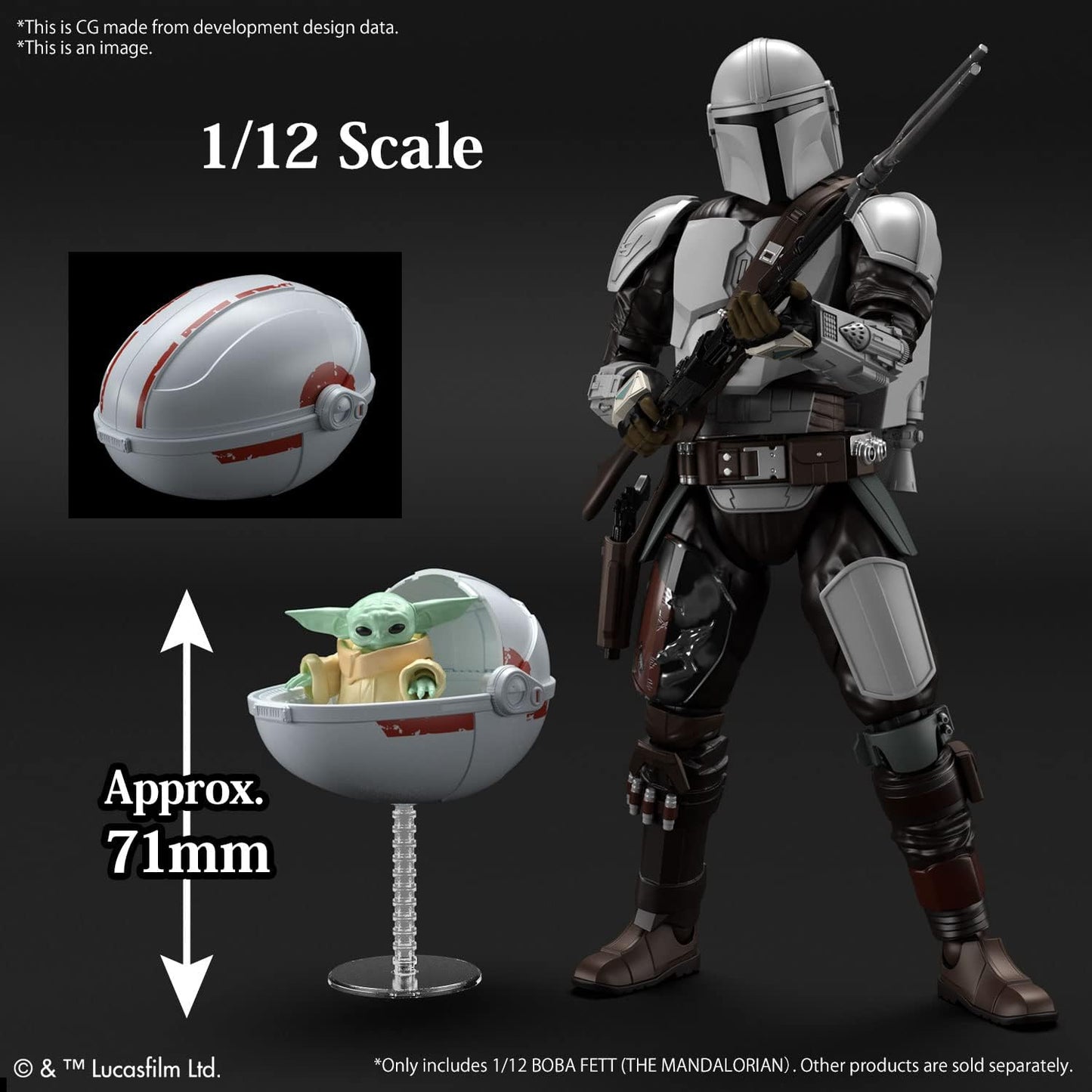 Bandai Hobby Mandalorian Grogu Bandai Spirits Star Wars Character 1/4 Plastic Model Kit